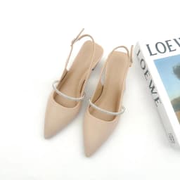 Thumbnail Giày Cao Gót Nữ Mũi Nhọn 3cm Da Thật Phối Quai Đá NUDDO, Guốc Slingback Nữ Đế Vuông Cao Cấp N3900D 3
