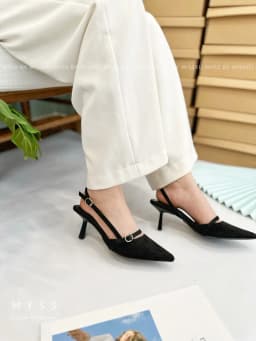 Thumbnail Giày cao gót nữ MYSS mũi nhọn phối khóa cài ngang 7cm cao cấp - CG284 2