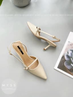 Thumbnail Giày cao gót nữ MYSS mũi nhọn phối khóa cài ngang 7cm cao cấp - CG284 4