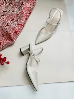 Thumbnail Giày cao gót nữ MYSS mũi nhọn quai trước phối khóa quai sau dây thun sau 6cm thời trang - CG337 4