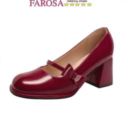 Thumbnail Giày cao gót nữ phối nơ trending FAROSA -H112 guốc cao gót 7cm chất da bóng lên chân cực xinh 1