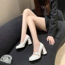 Thumbnail Giày cao gót nữ phối nơ trending FAROSA -H112 guốc cao gót 7cm chất da bóng lên chân cực xinh 3