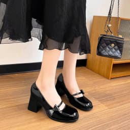 Thumbnail Giày cao gót nữ phối nơ trending FAROSA -H112 guốc cao gót 7cm chất da bóng lên chân cực xinh 4