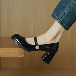 Thumbnail Giày cao gót nữ quai dán ngọc FAROSA -TH121 giày nữ đế cao 7cm chất da bóng lên chân cực sang chảnh 1