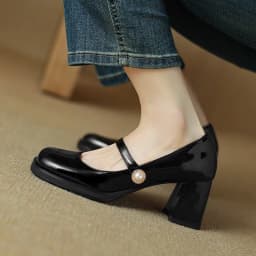 Thumbnail Giày cao gót nữ quai dán ngọc FAROSA -TH121 giày nữ đế cao 7cm chất da bóng lên chân cực sang chảnh 2