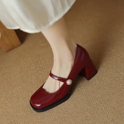 Thumbnail Giày cao gót nữ quai dán ngọc FAROSA -TH121 giày nữ đế cao 7cm chất da bóng lên chân cực sang chảnh 3