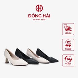 Thumbnail Giày cao gót Đông Hải mũi nhọn phối gót cách điệu 7cm - G81M5 1