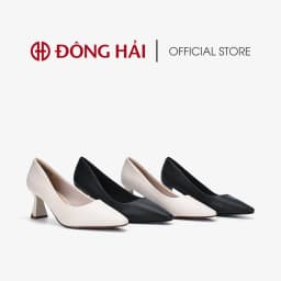 Thumbnail Giày cao gót Đông Hải mũi nhọn phối gót cách điệu 7cm - G81M5 2