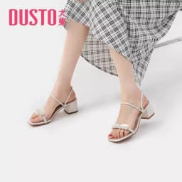 Thumbnail Giày Cao Gót, Sandal Nữ Hãng Dusto Siêu Xinh Cho Nàng Gót Vuông Cao 5Cm Quai Da Đính Hạt Sang Trọng 1