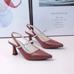 Thumbnail Giày Cao Gót Slingback 7cm Quai Ngang Dây Đá Pixie H385 4