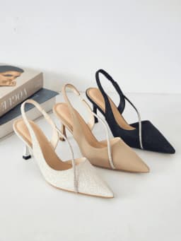 Thumbnail Giày Cao Gót Slingback Nữ Cillie Mũi Nhọn Gót Nhọn Cao 8cm Chắc Chắn CG18 3