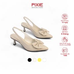 Thumbnail Giày Cao Gót Slingback Nữ cao 5cm Mũi Nhọn Phối Nơ Pixie H344 1