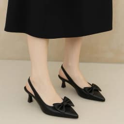 Thumbnail Giày Cao Gót Slingback Nữ cao 5cm Mũi Nhọn Phối Nơ Pixie H344 4