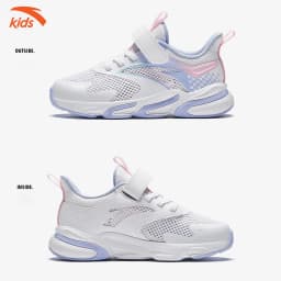 Thumbnail Giày Chạy Thể Thao Bé Gái Lưới Thoáng Khí Size 28-32 Anta Kids Red Flame 3224B9908 3