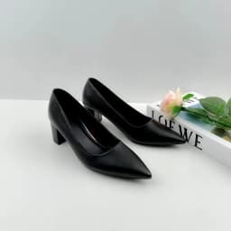 Thumbnail Giày Công Sở Nữ Cao Gót Đế Vuông 5 Phân, Guốc Nữ Mũi Nhọn Da Mềm Cao 5cm NUDDO _N502 3