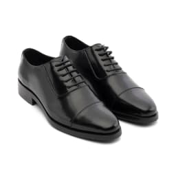Thumbnail Giày Da Bò Chà Bóng Chống Nhăn Oxford Captoe FTT Leather, Đế Cao Cấp Chống Trơn, Màu Đen/Nâu - F0302 2