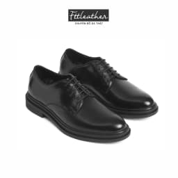 Thumbnail Giày da bò nam FTT Leather Derby trơn tăng chiều cao màu đen mã F0301 2