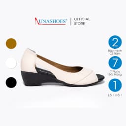 Thumbnail Giày da bò nữ LUNASHOES 22504 đế xuồng 3p hở mũi êm chân sang chảnh mua tặng mẹ 2