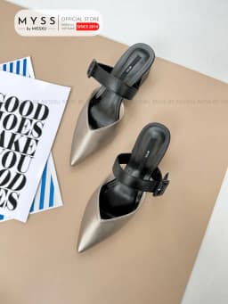 Thumbnail Giày guốc sục nữ MYSS mũi nhọn phối khóa bọc 5 cm thời trang  - SU112 1
