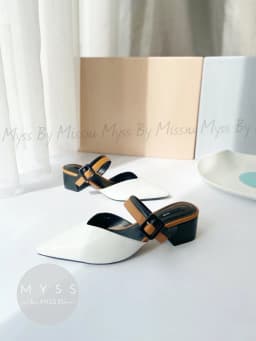Thumbnail Giày guốc sục nữ MYSS mũi nhọn phối khóa bọc 5 cm thời trang  - SU112 2