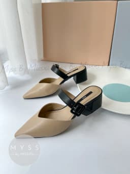 Thumbnail Giày guốc sục nữ MYSS mũi nhọn phối khóa bọc 5 cm thời trang  - SU112 3