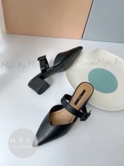 Thumbnail Giày guốc sục nữ MYSS mũi nhọn phối khóa bọc 5 cm thời trang  - SU112 4