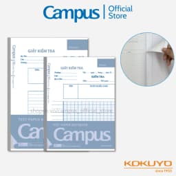 Thumbnail Giấy Kiểm Tra Dạng Vở Xé, SL 30 tờ đôi, A5/B5, kẻ ngang/4 ly ngang, ĐL 70gsm, Chính Hãng Campus 1