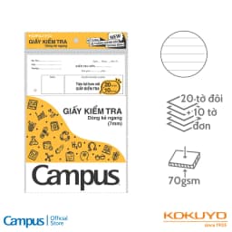 Thumbnail Giấy Kiểm Tra Học Sinh Cấp 2 3 Khổ B5 Ruột Kẻ Ngang Có Chấm 7mm/ Kẻ Ngang 7mm Dạng Túi Tiện Lợi Chính Hãng Campus 1