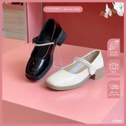 Thumbnail Giày Loafer nữ HÀ HUYỀN bóng 1 quai đá 1 quai tròn gót vuông 4cm - LF160 1