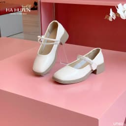 Thumbnail Giày Loafer nữ HÀ HUYỀN bóng 1 quai đá 1 quai tròn gót vuông 4cm - LF160 2