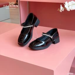 Thumbnail Giày Loafer nữ HÀ HUYỀN bóng 1 quai đá 1 quai tròn gót vuông 4cm - LF160 3