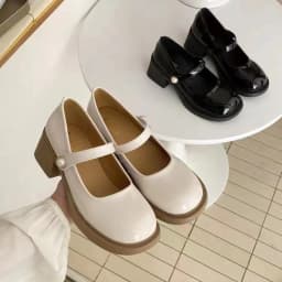 Thumbnail Giày Lolita Nữ Quai hạt ngọc Ngọc  FAROSA - V68 Giày búp bê nữ đế độn 5 phân 2 màu siêu hót 2