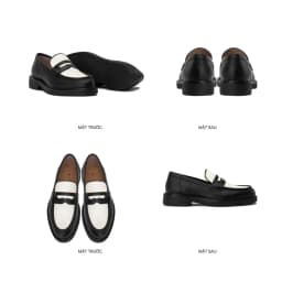 Thumbnail Giày Lười Nam Nữ THEWOLF SEAN PENNY LOAFER - Đen / Đen Kem / Tan 3