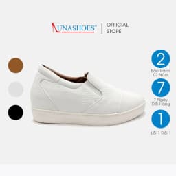 Thumbnail Giày lười nữ tăng chiều cao 5p LUNASHOES 45101 da bò thật mềm mũi tròn dáng slip on không dây dễ đi 1