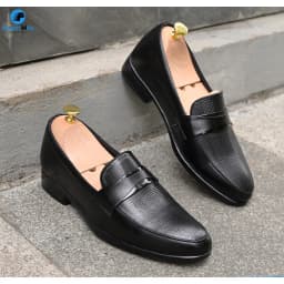 Thumbnail Giày lười Tăng chiều cao Da bò SMARTMEN GLC-38 Đen 1