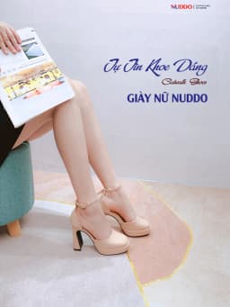 Thumbnail Giày Mary Jane Cao Gót Nữ Đế Vuông Bít Mũi 9 Phân Da Thật, Guốc Nữ Đế Đúp Mũi Vuông Bít Hậu 9cm NUDDO N968 3
