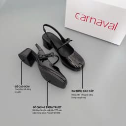 Thumbnail Giày Mary Jane Nữ Da Bóng Carnaval Gót Vuông Cao 5cm Phong Cách Tiểu Thư - VS116 2