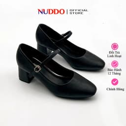 Thumbnail Giày Mery Jane Nữ 5 Phân Mũi Vuông, Guốc Cao Gót Đế Vuông 5cm Da Mềm NUDDO _NU399 1