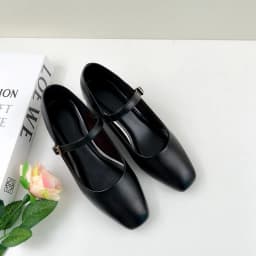 Thumbnail Giày Mery Jane Nữ 5 Phân Mũi Vuông, Guốc Cao Gót Đế Vuông 5cm Da Mềm NUDDO _NU399 2
