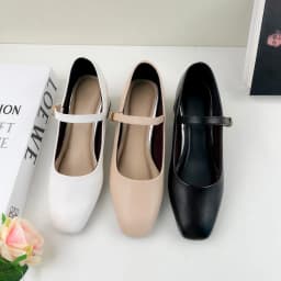 Thumbnail Giày Mery Jane Nữ 5 Phân Mũi Vuông, Guốc Cao Gót Đế Vuông 5cm Da Mềm NUDDO _NU399 4