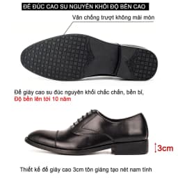Thumbnail Giày nam oxford công sở da bò nappa cao cấp màu đen G105- Bụi leather- hộp sang trọng -Bảo hành 12 tháng 3