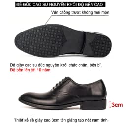Thumbnail Giày nam oxford công sở da bò nappa cao cấp màu đen G103- Bụi leather- hộp sang trọng -Bảo hành 12 tháng 4