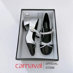 Thumbnail Giày Nữ Cao Gót Kiểu Dáng Búp Bê Trang Trí Nơ, Quai Gài Đính Ngọc Trai Carnaval Siểu Xinh - VS83 2