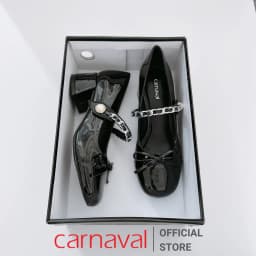 Thumbnail Giày Nữ Cao Gót Kiểu Dáng Búp Bê Trang Trí Nơ, Quai Gài Đính Ngọc Trai Carnaval Siểu Xinh - VS83 3