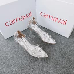 Thumbnail Giày Nữ Carnaval Đính Đá Trong Suốt Mũi Nhọn Hậu Bít Siêu Lấp Lánh - Sang Trọng - VS52 3