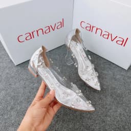 Thumbnail Giày Nữ Carnaval Đính Đá Trong Suốt Mũi Nhọn Hậu Bít Siêu Lấp Lánh - Sang Trọng - VS52 4