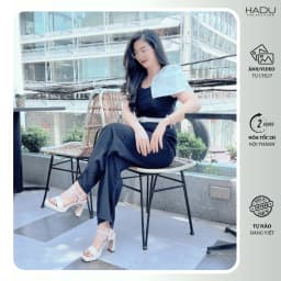 Thumbnail Giày Nữ Đế Cao 9P Gót Vuông Quai Ngang ARES HADU MM956 Đế Đúp Sườn Kép Bảo Hành 12T 2