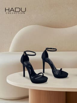 Thumbnail Giày Sandal Cao Gót 12P Quai Ngang Đúp Trước 3P HADU M974 Form Dáng Chắc Chắn Êm Ái BH 12T 2