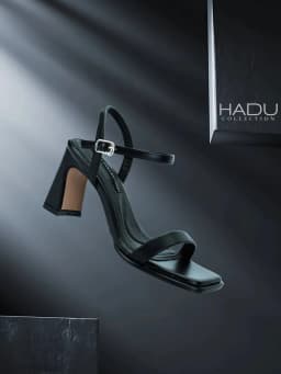 Thumbnail Giày Sandal Cao Gót 7P Đế Vuông Quai Ngang EVELYN HADU M7144 Da PU Cao Cấp Đế TPR Chống Trượt BH 12T 2