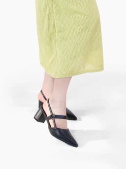 Thumbnail Giày sandal cao gót nữ slingback mũi nhọn thanh lịch phối màu nhẹ nhàng đế vuông Cillie 1167 4